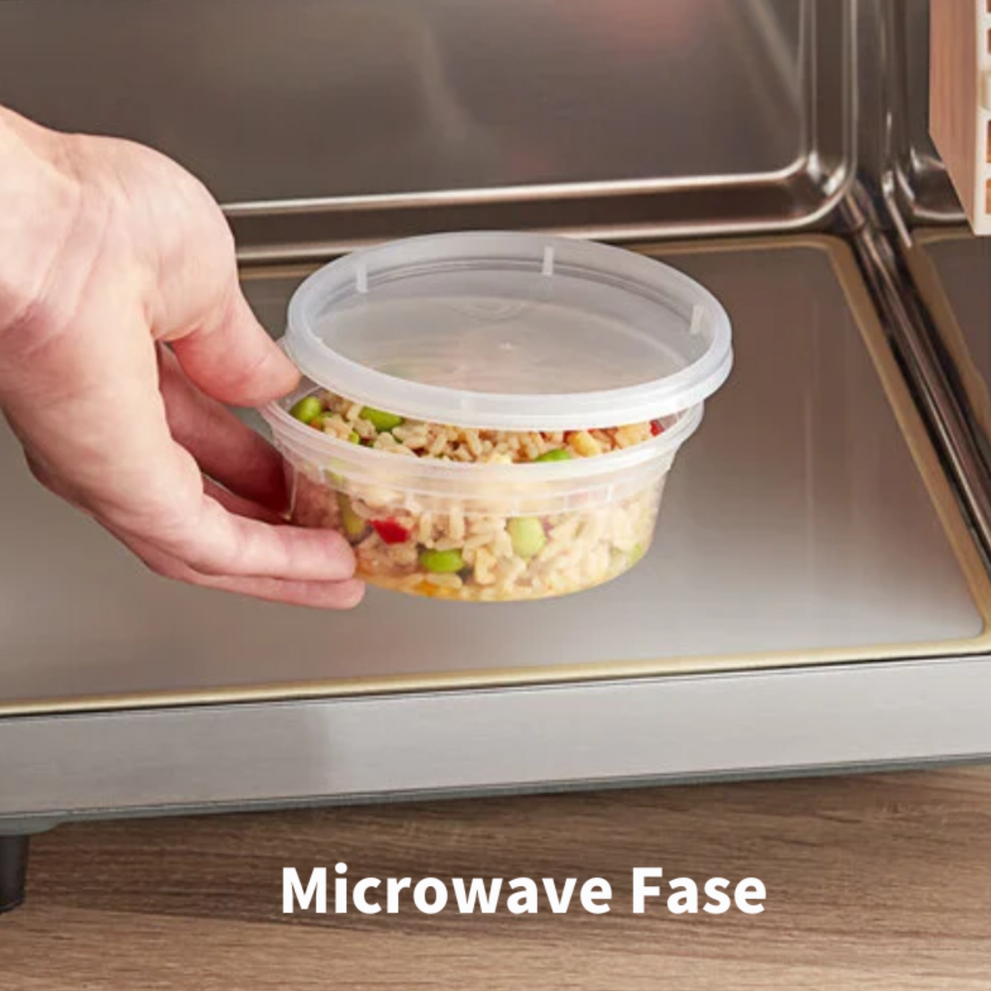 Heavy Duty 8 oz. Microwavable Plastic Deli Container and Lid Combo Pack - 240/Case