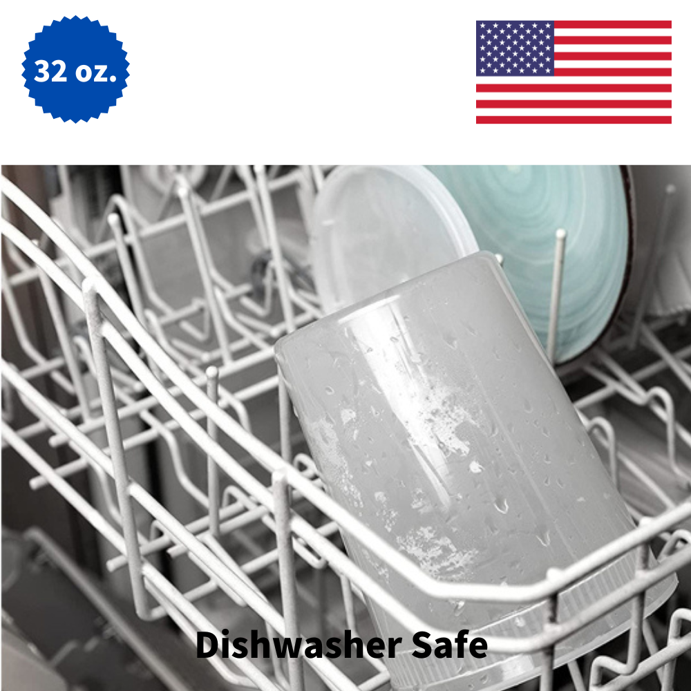 32 oz Heavy-Duty Microwavable Plastic Deli Containers with Lids – 240/Case