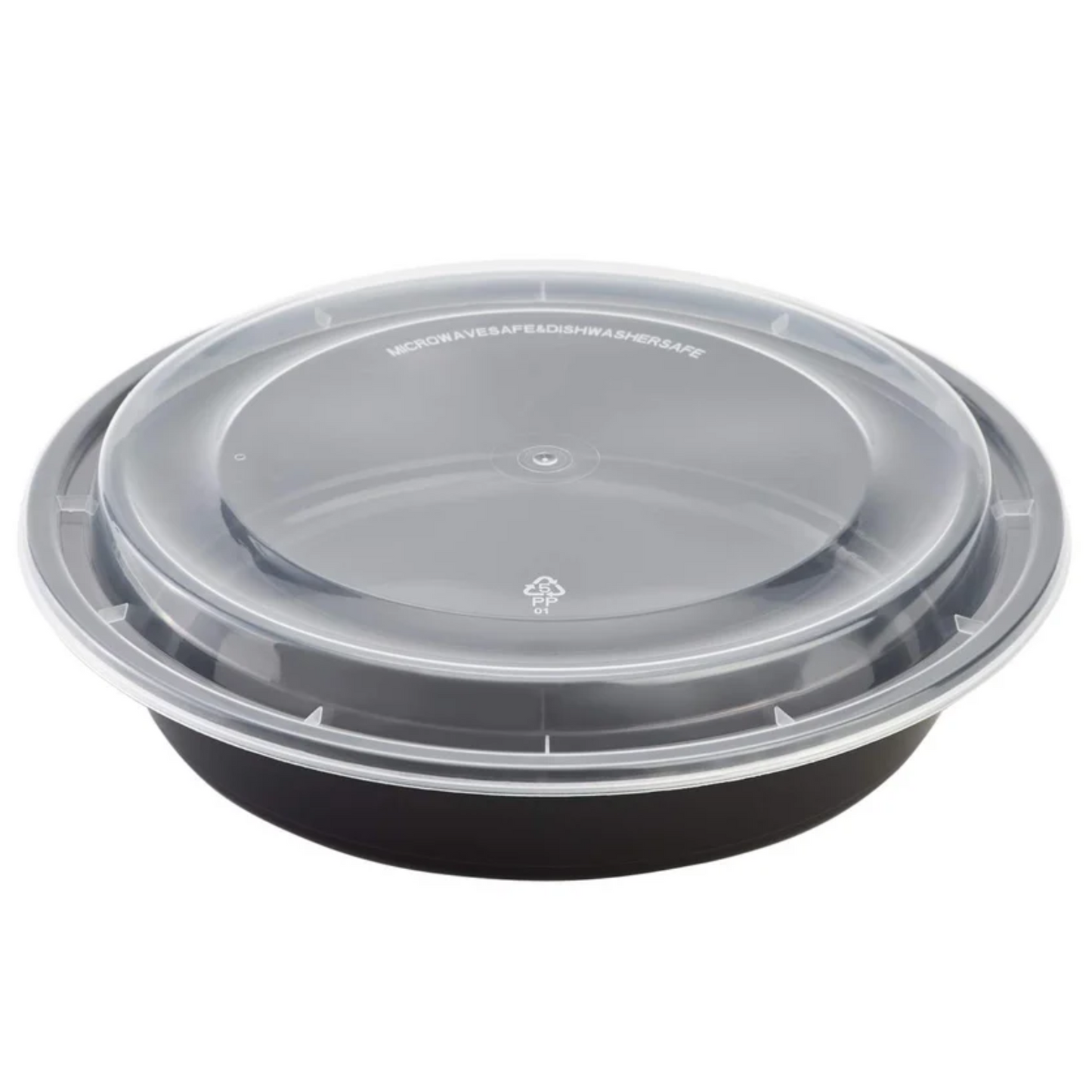48 oz Round Microwavable Food Containers with Lids – Reusable BPA-Free Plastic Meal Prep Lunch Box, Large Size