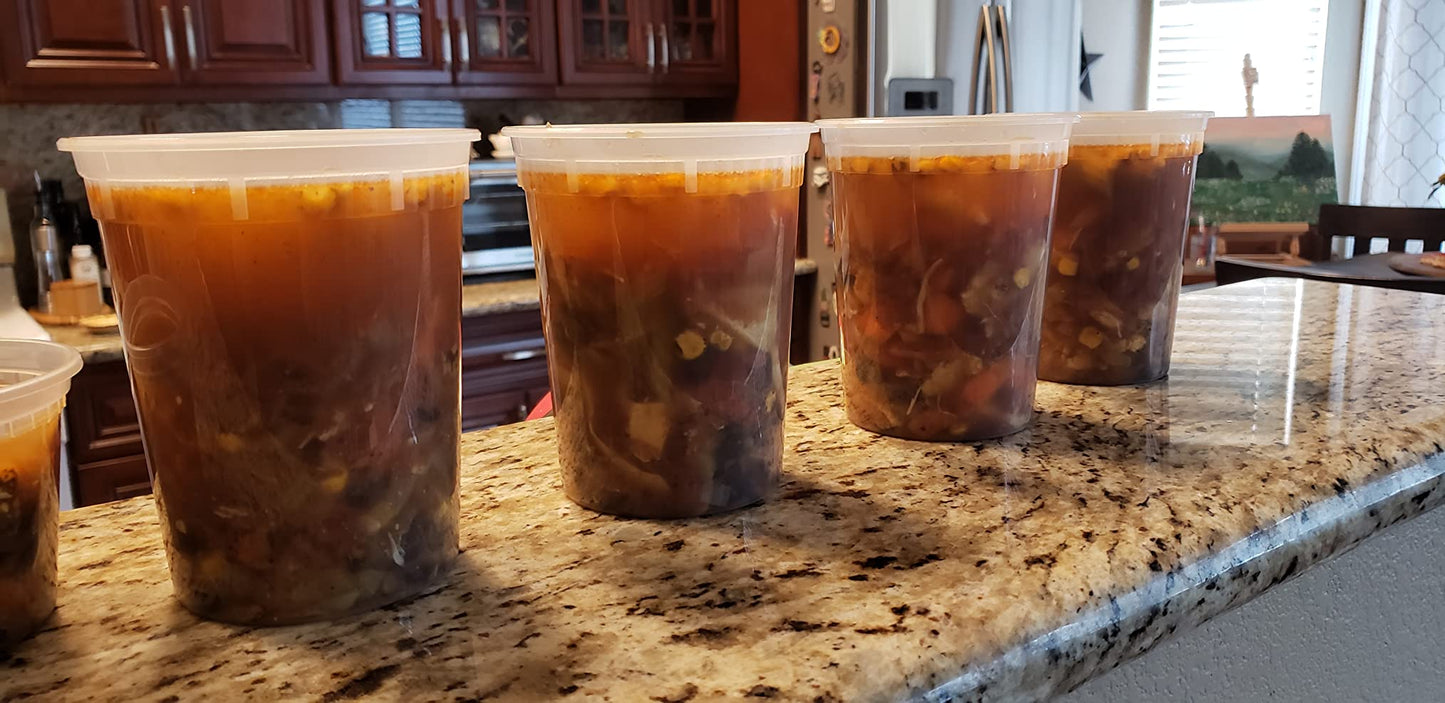 32 oz Heavy-Duty Microwavable Plastic Deli Containers with Lids – 240/Case
