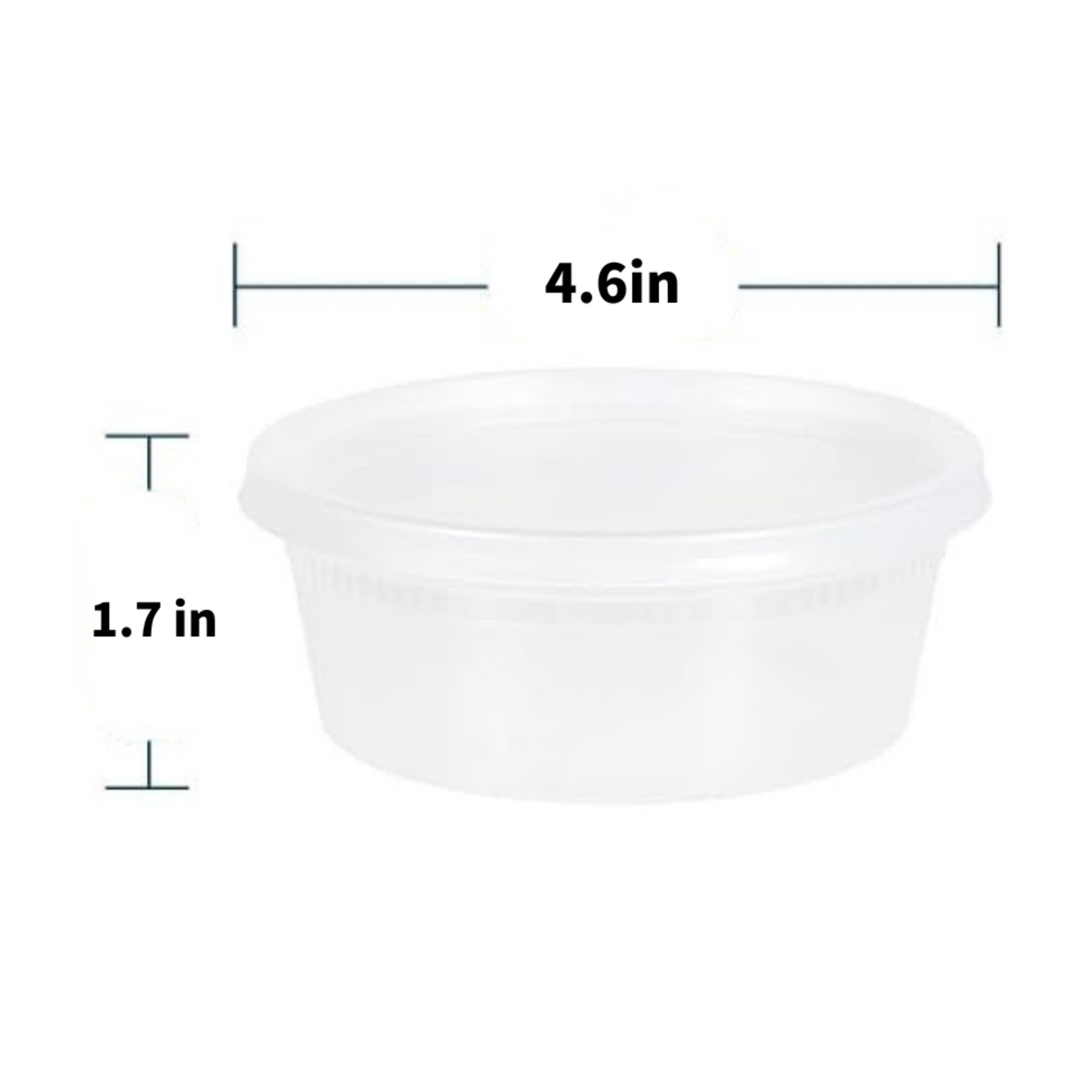 Heavy Duty 8 oz. Microwavable Plastic Deli Container and Lid Combo Pack - 240/Case