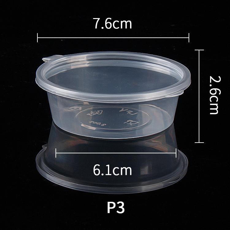 3oz Leak-Proof Portion Cups w/ Attached Hinged Lids (Clear) — 1000 Sets/Case