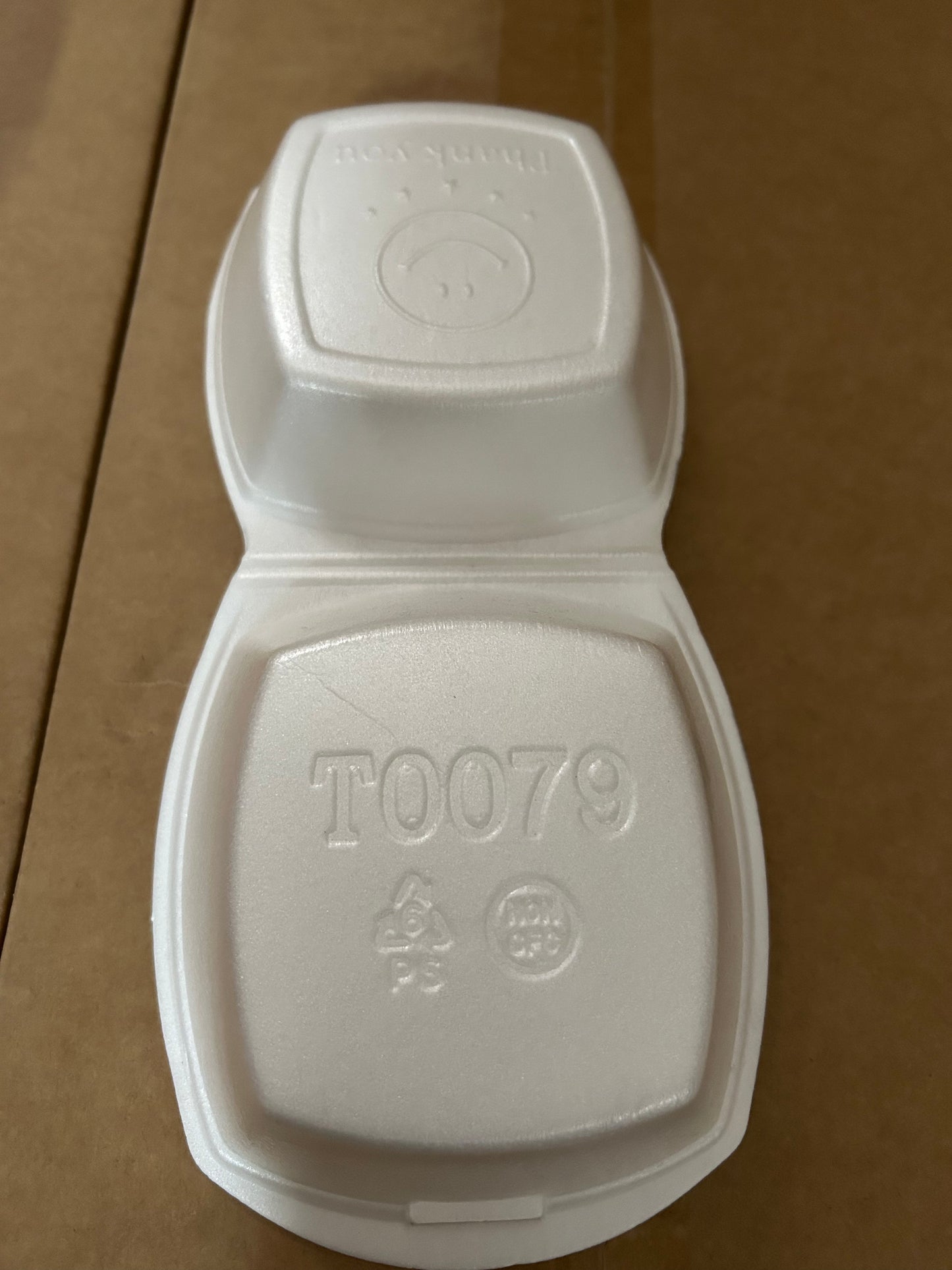 White Insulated Foam Hinged Lid Food Container –  4 ½" x 4 ½" x 2 ¾"  Take-Out Box