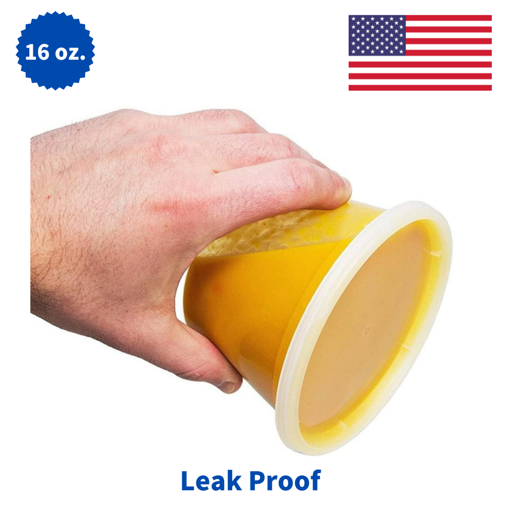 16 oz PP Plastic Deli Containers with Lids – Heavy-Duty, Leak-Proof, Microwavable Food Storage (240/Case)